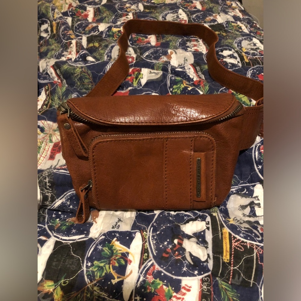 Brown Leather Spike and Sparrow belt bag